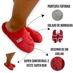 Pantufa Chinelo Emborrachada Feminina Conforto Frio Love na internet