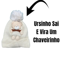 Touca Gorro Capuz De Lã C/Pompom Menina e Menino - comprar online