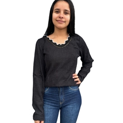 Blusinha Manga Longa Feminina Social De Frio Premium - comprar online