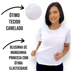 Imagem do Blusinha Feminina Canelada Longa Manguinha Princesa