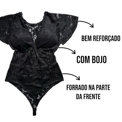 Body Bori Manguinha De Renda Tamanho Grande Moda Plus Size - loja online