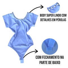 Body Bori Blusinha Infantil Com Manguinha Perola Menina - loja online