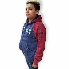 Blusa Moletom Juvenil Menino Aberta Ziper Capuz Punho Estamp