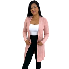 Cardigã Cardigan Feminino Aberto Casaquinho Longo Detalhado - ANJ MODAS