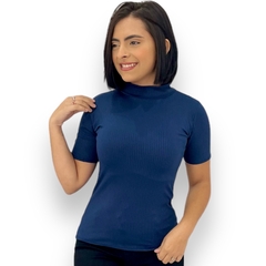 Blusinha Feminina Canelada Gola Alta De Manguinha Sem Bojo - ANJ MODAS