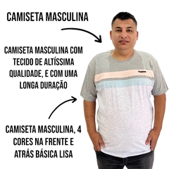 Camiseta Masculina Tamanho Grande Plus Size Gola Redonda - comprar online