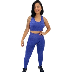 Conjunto Academia Calça Legging Blusa e Top Fitness Feminina - loja online