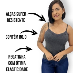 Regatinha Feminina Com Bojo Com Alcinha Detalhe Com Renda na internet