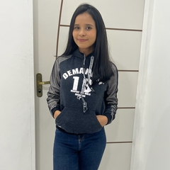 Blusa Moletom Menina Juvenil Fechada C/Touca Frio Flanelada