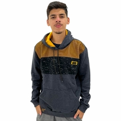 Imagem do Blusa Moletom Masculina Com Capuz Bolsos Canguru Flanelada