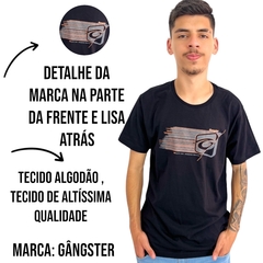 Camiseta Masculina Camisa Estampada Gangster Gola Careca - loja online