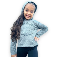 Blusa Moletom Menina Fechada Com Touca Veste Inverno Basica - ANJ MODAS