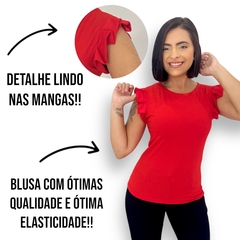 Imagem do Blusinha Feminina Caneladinha Manguinha Morcego Sem Bojo