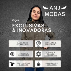 Jaqueta Casaco Parka Forrada Sobretudo Feminina Mosaico Luxo - ANJ MODAS