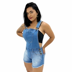 Macaquinho Jardineira Jeans Feminino Premium Modela BumBum - loja online