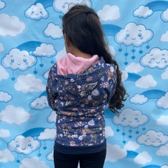 Blusa De Frio Moletom Flanelada Menina Aberta Punho Capuz na internet