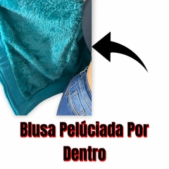 Blusa Moletom Feminina Aberta Com Capuz Peluciada Por Dentro - comprar online