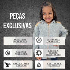 Blusa De Frio Casaco Infantil Menina Ziper Capuz Olyns