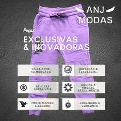 Calça Moletom Infantil Menina Olyns Flanelada Kids Premium