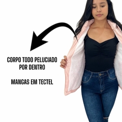 Imagem do Jaqueta Juvenil Menina Nylon Forrada Com Pelinhos Por Dentro