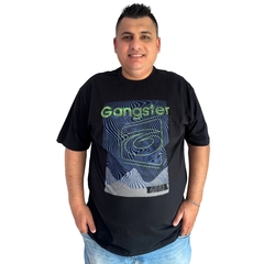 Camiseta Masculina Gangster Moda Plus Size Tamanho Grande - comprar online