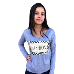 Blusinha manga longa feminina estampada