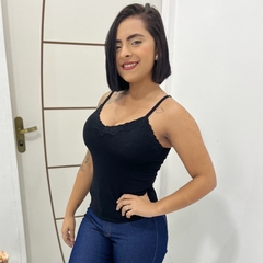 Regatinha Feminina Com Bojo Com Alcinha Detalhe Com Renda - loja online