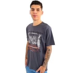 Camiseta Masculina Manga Curta Gola Careca Estampada Basica - loja online