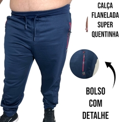 Calça Masculina Helanca Plus Size Gangster Importada Flanelada - ANJ MODAS