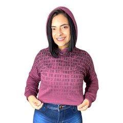 Imagem do Blusa De Frio Moletom Cropped Feminina Flanelada Canguru