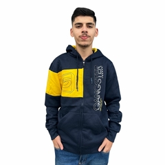 Blusa Flanelada Moletom Ziper Masculina Bolso Capuz Punho