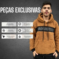 Imagem do Blusa De Frio Casaco Teddy Peluciado Masculino Fechada