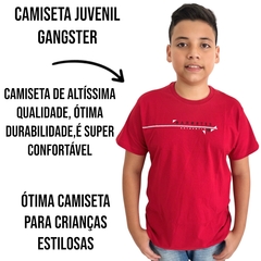 Camiseta Menino Juvenil Gola Redonda Estampada Gangster - comprar online