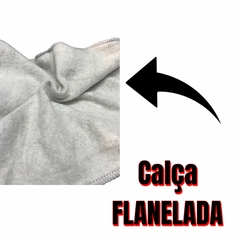 Calça Moletom Masculina Gangster Com Ziper Flanelada Bolso