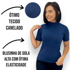 Blusinha Feminina Canelada Gola Alta De Manguinha Sem Bojo - comprar online