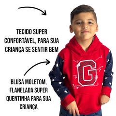 Blusa Moletom Infantil Menino Com Forro Na Touca Flanelada - comprar online