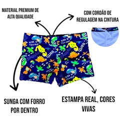 Sunga Box Infantil Boxer Verão Dino Praia Piscina Meninos - comprar online