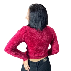 Blusa Pelinho Pelo Felpudo Feminino Inverno Frio Cropped - comprar online