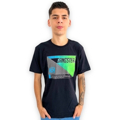 Camiseta Masculina Gangster Estampada Gola Careca na internet