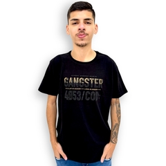 Camiseta Masculina Oversized Gangster Estampada Manga Curta