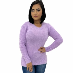 Blusa Casaco Feminina Pelinho Grosso Gola Redonda Felpudo na internet