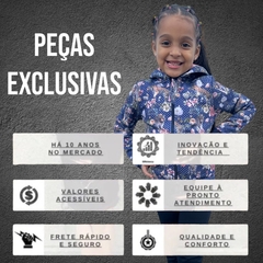 Blusa De Frio Moletom Flanelada Menina Aberta Punho Capuz - ANJ MODAS