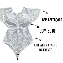 Imagem do Body Bori Manguinha De Renda Tamanho Grande Moda Plus Size