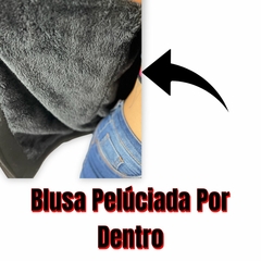 Blusa Moletom Feminina Aberta Com Capuz Peluciada Por Dentro