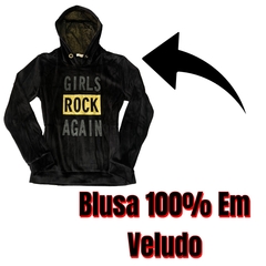 Blusa De Frio Moletom Menina Veludo Estilosa Fechada Capuz - ANJ MODAS