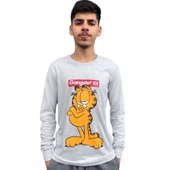 Camiseta Manga Comprida Premium Garfield Masculina Gangster na internet