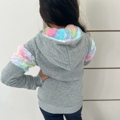 Blusa Casaco Moletom Frio Menina Detalhe Pelucia Estilosa - loja online