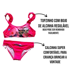 Conjunto Biquíni Cropped Infantil M Praia Lol Juvenil Menina - loja online