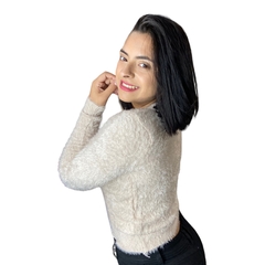 Imagem do Blusa Pelinho Pelo Felpudo Feminino Inverno Frio Cropped