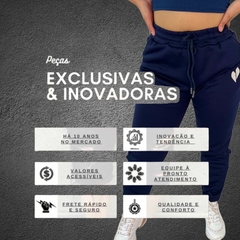 Calça Moletom Feminina Flanelada Importada Jogger Academia - comprar online